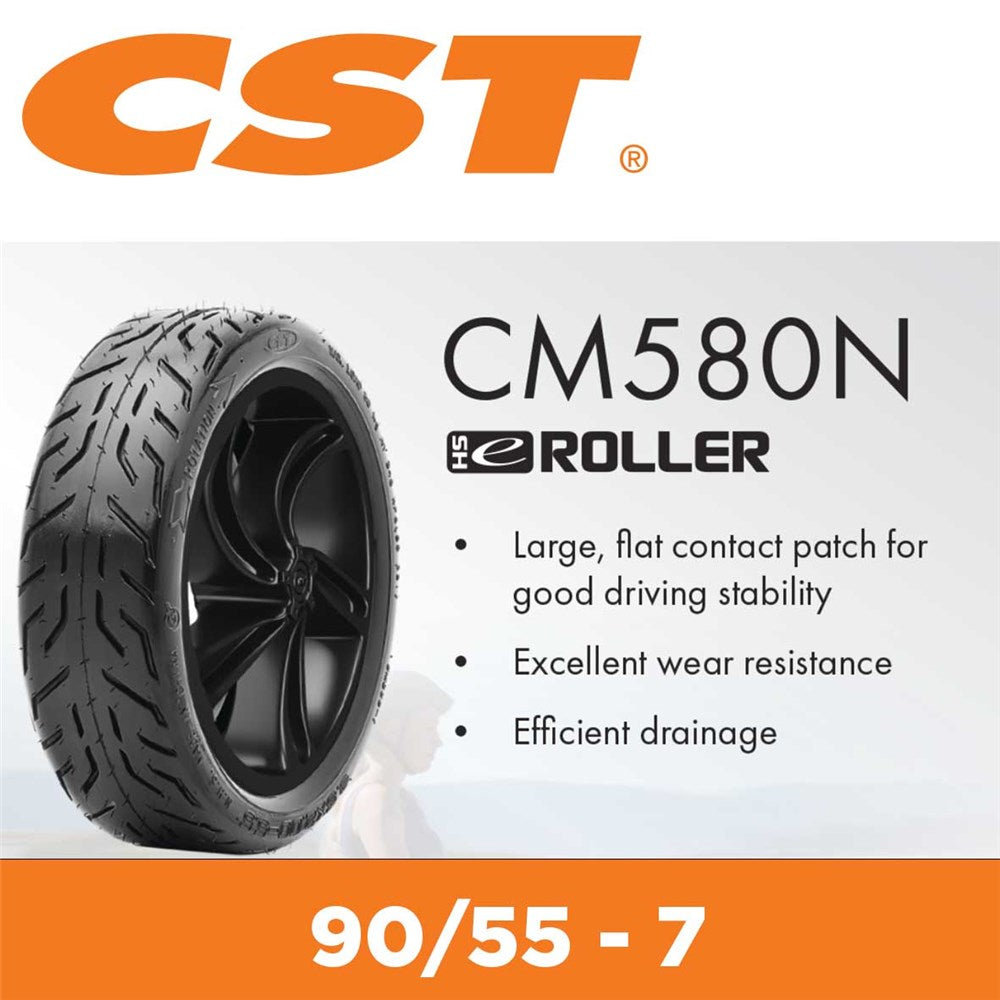 CST TYRE E-SCOOTER CM580N - 11 X 4.0 90/55-7 RIM SIZE 7.00X2.60 SECTIONAL WIDTH 98MM TUBELESS LOAD 95KG