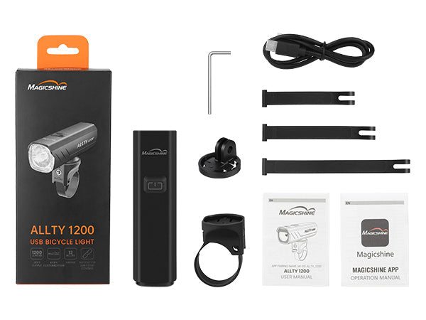 MAGICSHINE FRONT LIGHT ALLTY 1200 GARMIN AND GOPRO MOUNTS INCLUDED IPX7 USB-C