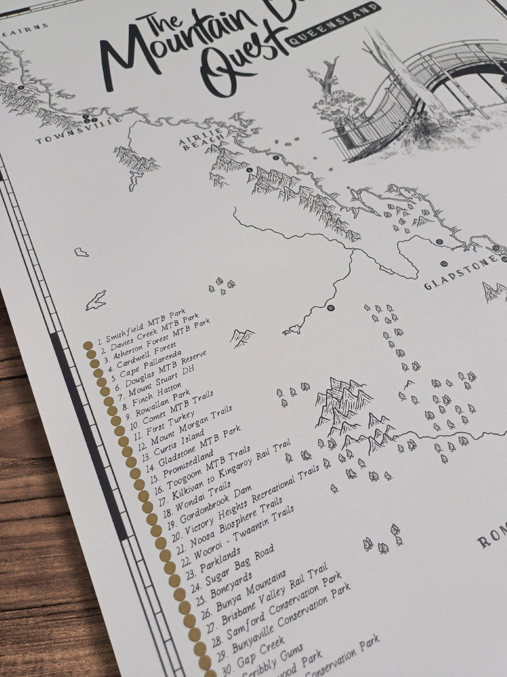 THE QUEENSLAND MOUNTAIN BIKE QUEST SCRATCH MAP