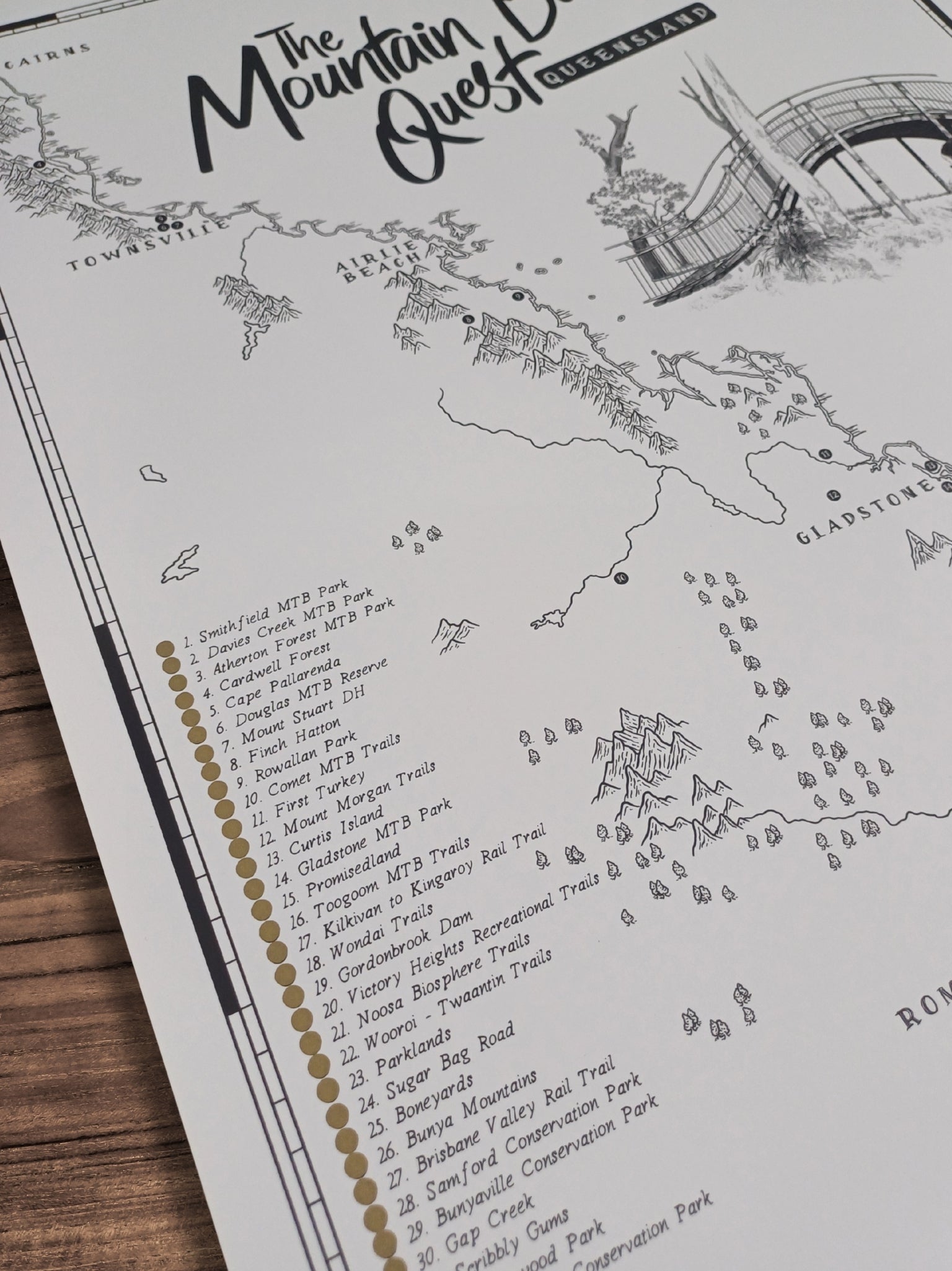THE QUEENSLAND MOUNTAIN BIKE QUEST SCRATCH MAP
