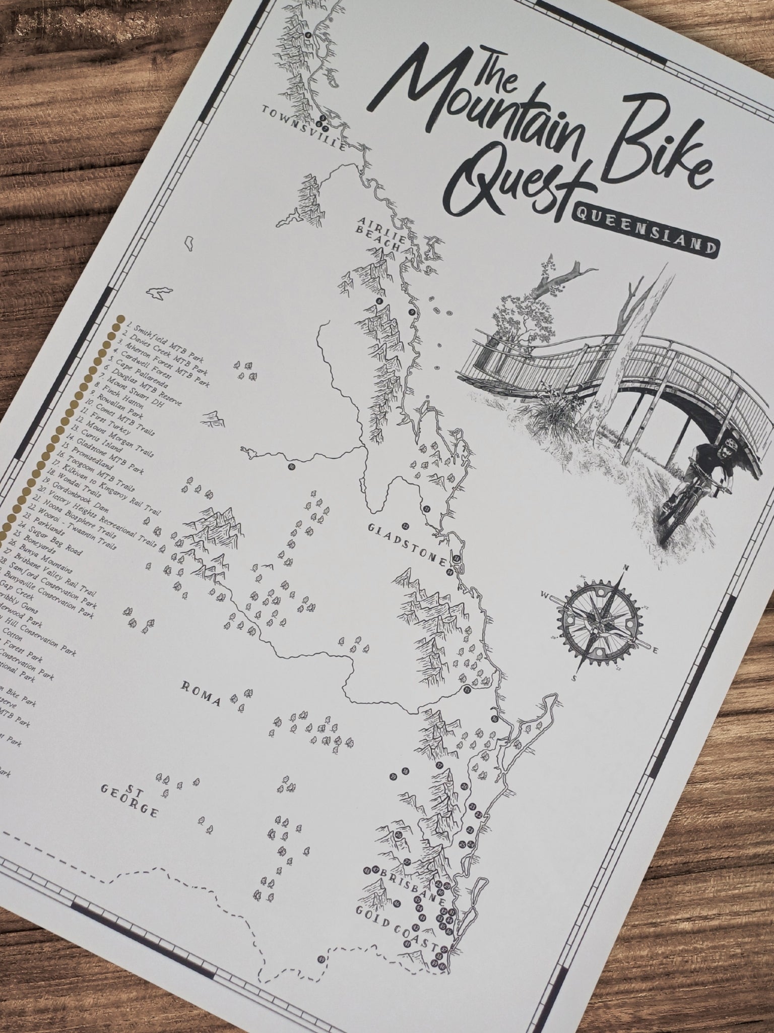 THE QUEENSLAND MOUNTAIN BIKE QUEST SCRATCH MAP