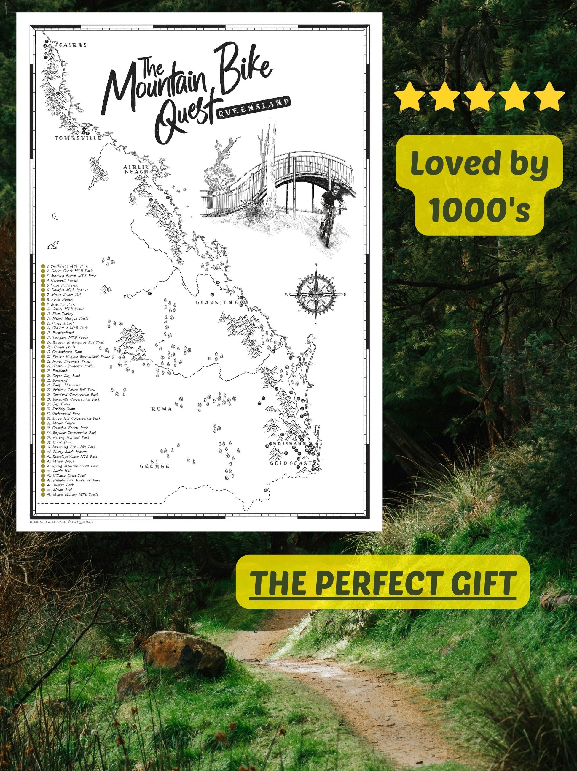 THE QUEENSLAND MOUNTAIN BIKE QUEST SCRATCH MAP