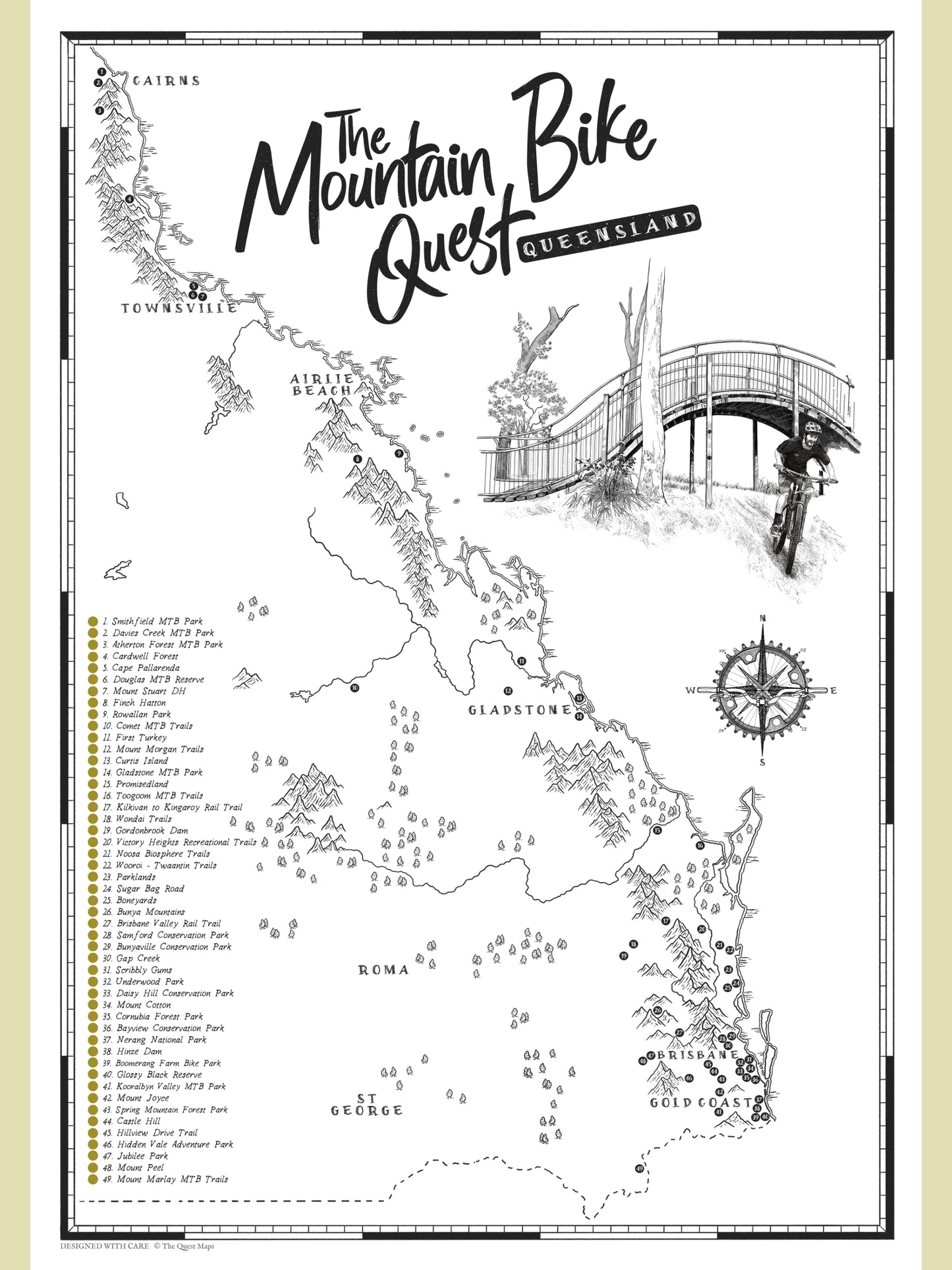 THE QUEENSLAND MOUNTAIN BIKE QUEST SCRATCH MAP